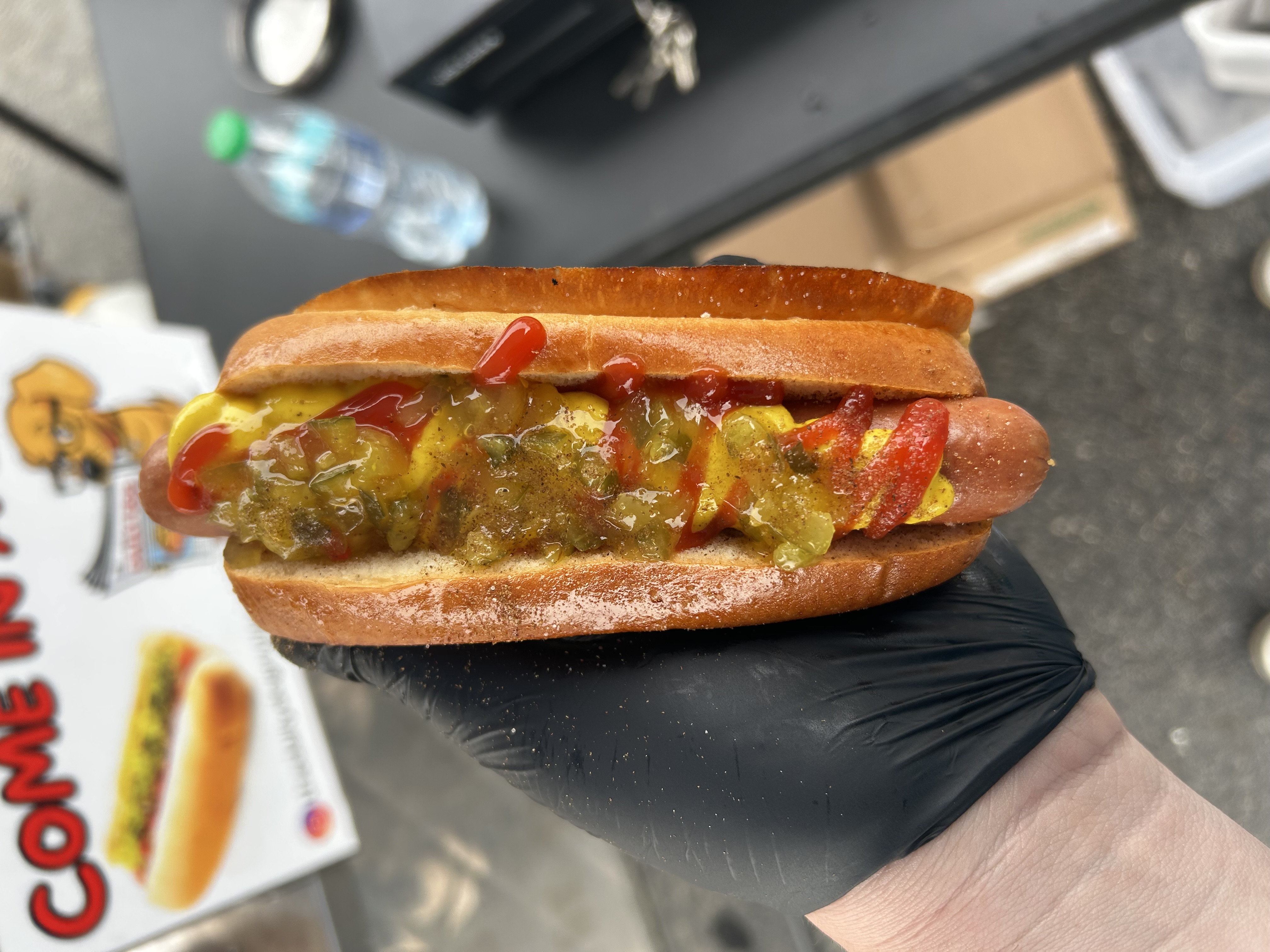 The Daily Dog hot dog close up