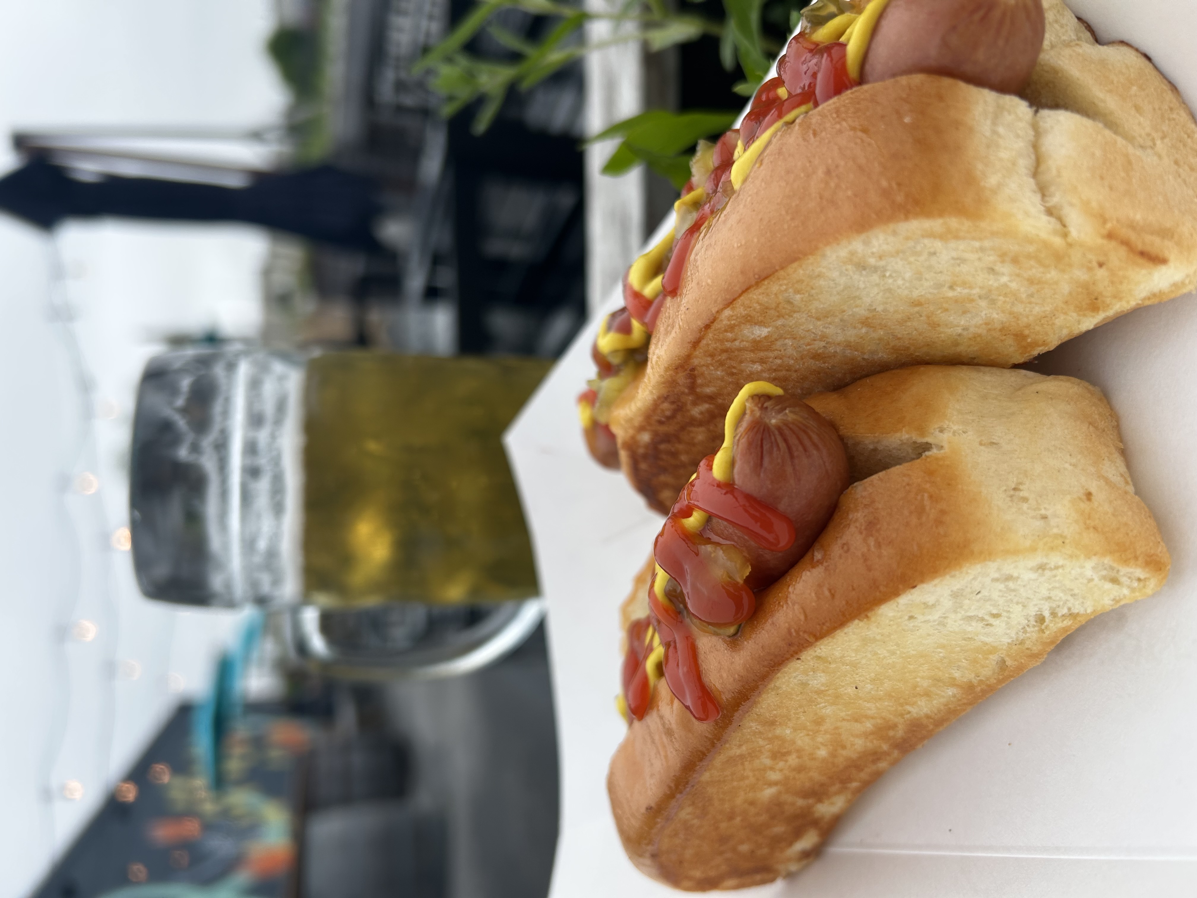 Hot dogs with beer